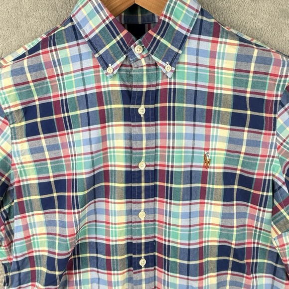 Ralph Lauren S/S Button Down Shirt Mens M Colorful Plaid Easter Wedding Casual - Picture 4 of 11